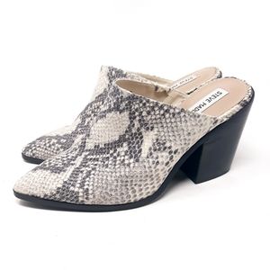 Steve Madden Savina Snakeskin Leather Mules Size 9